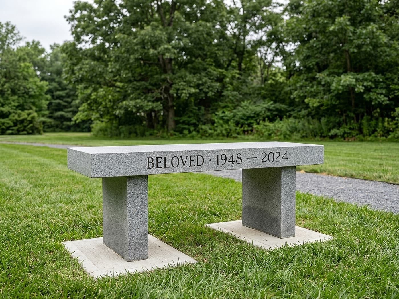 Granite memorial bench